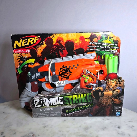 Nerf Zombie Strike Hammershot Blaster Hammer-Action Dart Gun Toy NEW - Picture 1 of 4